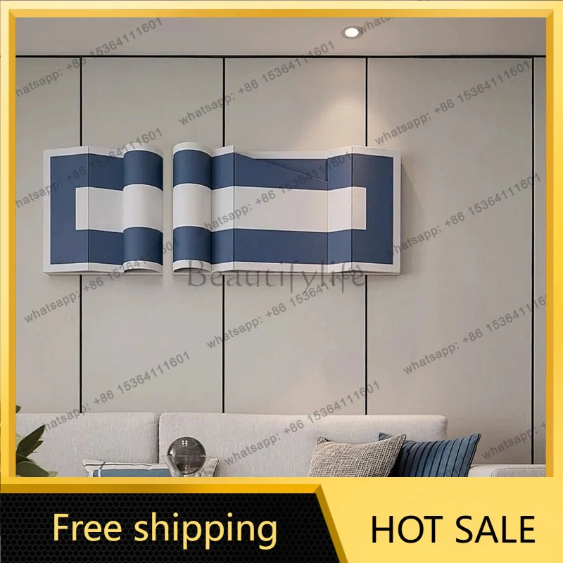 LJY Nordic sofa background wall decorative painting 5D three-dimensional leather installation painting