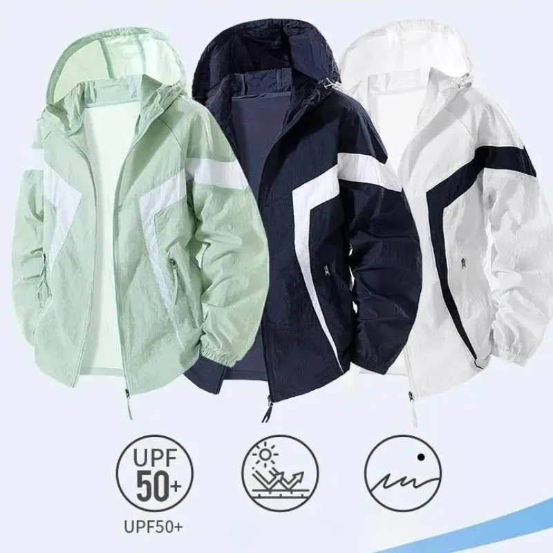 Chaquetas UV M-8XL para Hombre y Mujer, UPF50+, Protección Solar, Ropa de Exterior, Chaquetas de Verano para Hombre, Protección Solar, Cortavientos Delgados