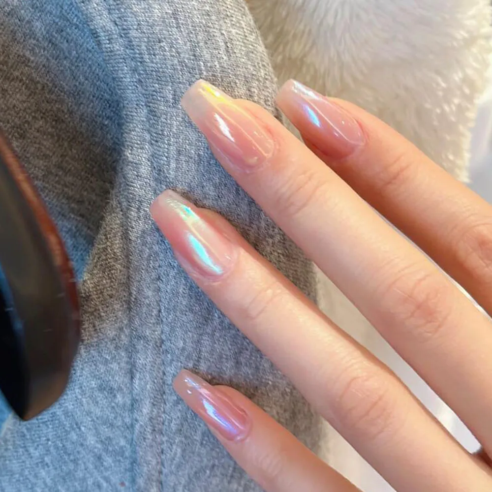 10 Rolls/doos Clear Laser Aurora Nail Transfer Folie Holografische Sterrenhemel Transfer Papier Nagelfolie Stickers Spiegel Nail sticker