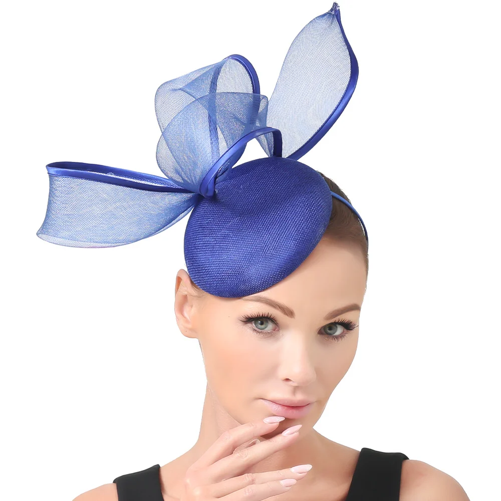 Elegant Women Fascinator Hair Accessories Sinamay Hair Clip Formal Dress Fasion Event Hat For Wedding Church Cocktail Headpiece