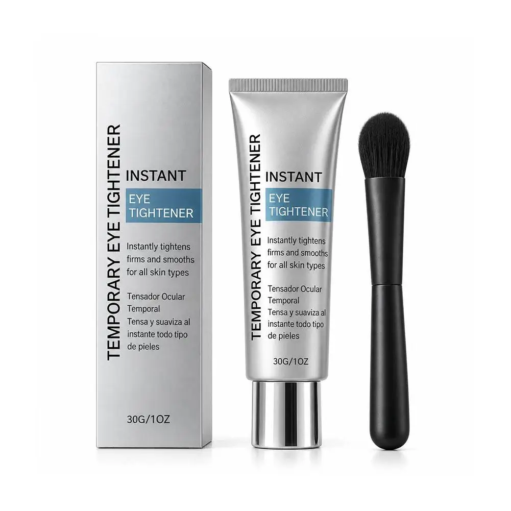 Instant Temporary Eye Tightener with Soft Brush Applicator Lifting Collagen Eye Essence Gel Reduce Puffiness Black Eye Circle