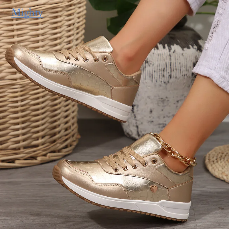 2024 New Fashion Sports Women Flat Shoes Ladies Temperament All Wear Lightweight Lace-up Casual Sports Single Sneakers Pumps