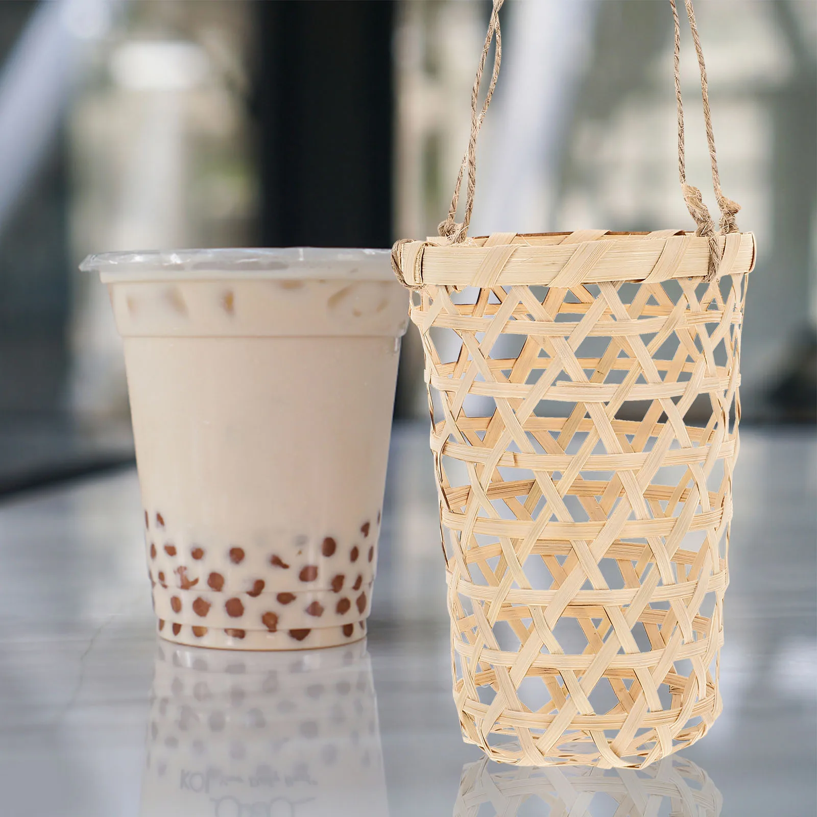 

2pcs Mini Bamboo Woven Baskets With Handle Rustic Decorative Storage Basket For Home Wedding Micro Landscaping House Flower
