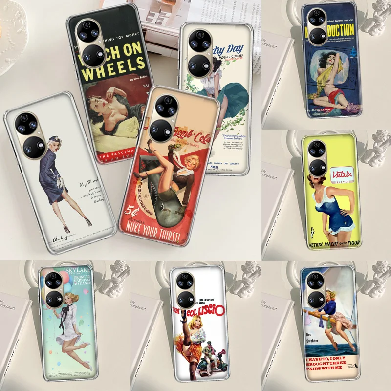 Sexy beauty poster advertisement Phone Case For Huawei P50 P40 Pro P30 Lite P20 P10 Mate 10 20 Lite 30 40 Pro Cover Coque