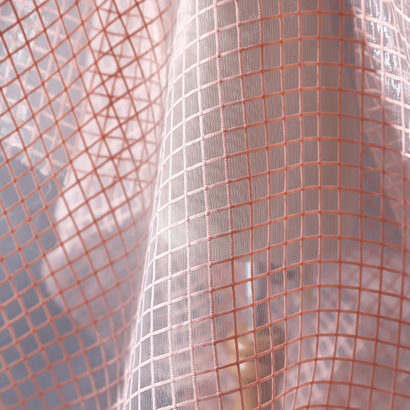 

1M Organza Mesh Plaid Fabric Perspective Texture Hard Mesh Grid Design Fabric For Diy Sewing Dress Stage Performance Costume