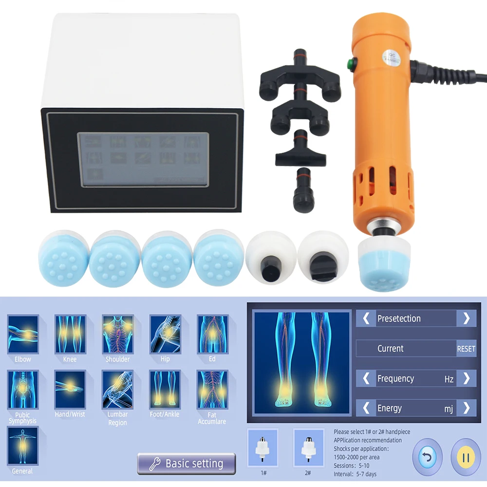 آلة علاج بموجات الصدمة الاحترافية ، فعالة لعلاج التهاب اللفافة الأخمصية ، تخفيف الألم ، موجة الصدمة ، تدليك الاسترخاء