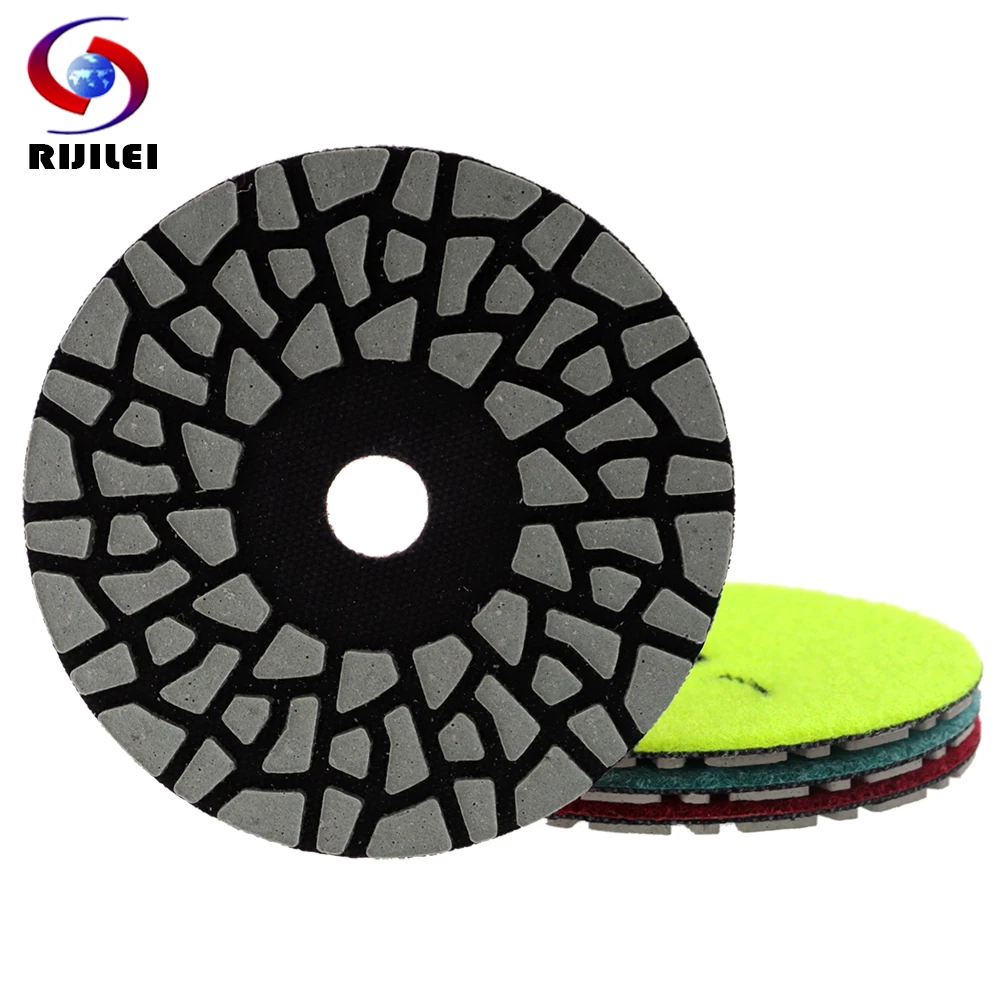 

4 Step 4Inch Dry Polishing Pad For Granite Marble 10 PCS Super Sharp Wall Diamond Sanding Disc For Sintered Stone