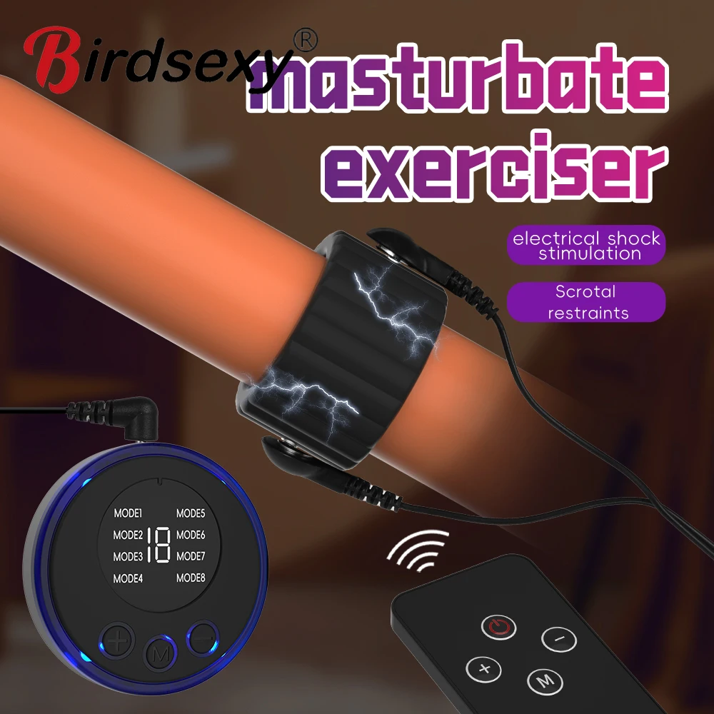 صدمة كهربائية ذكر القضيب قفل خاتم الديك الانتصاب تأخير القذف صدمة كهربائية حلقة القضيب قابلة لإعادة الاستخدام الكرة نقالة لعبة الجنس