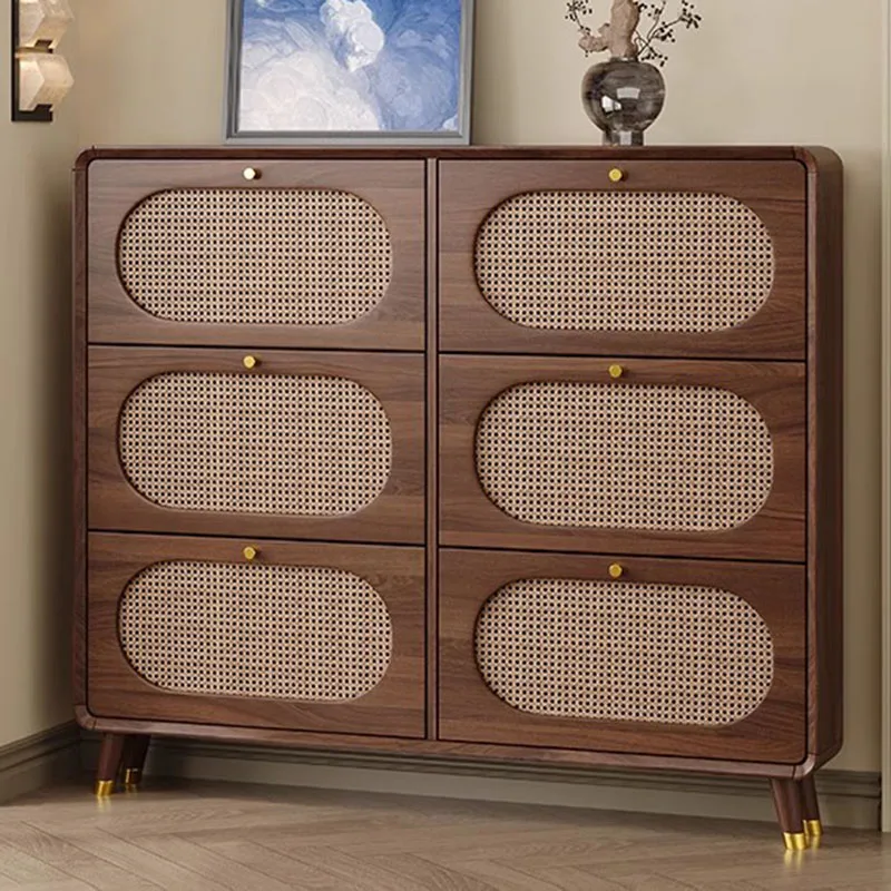 Lemari Sepatu Vertikal Kayu Interior Besar Fashion Profesional Rak Sepatu Antik Kreatif Sapateira Lounge Suite Furniture