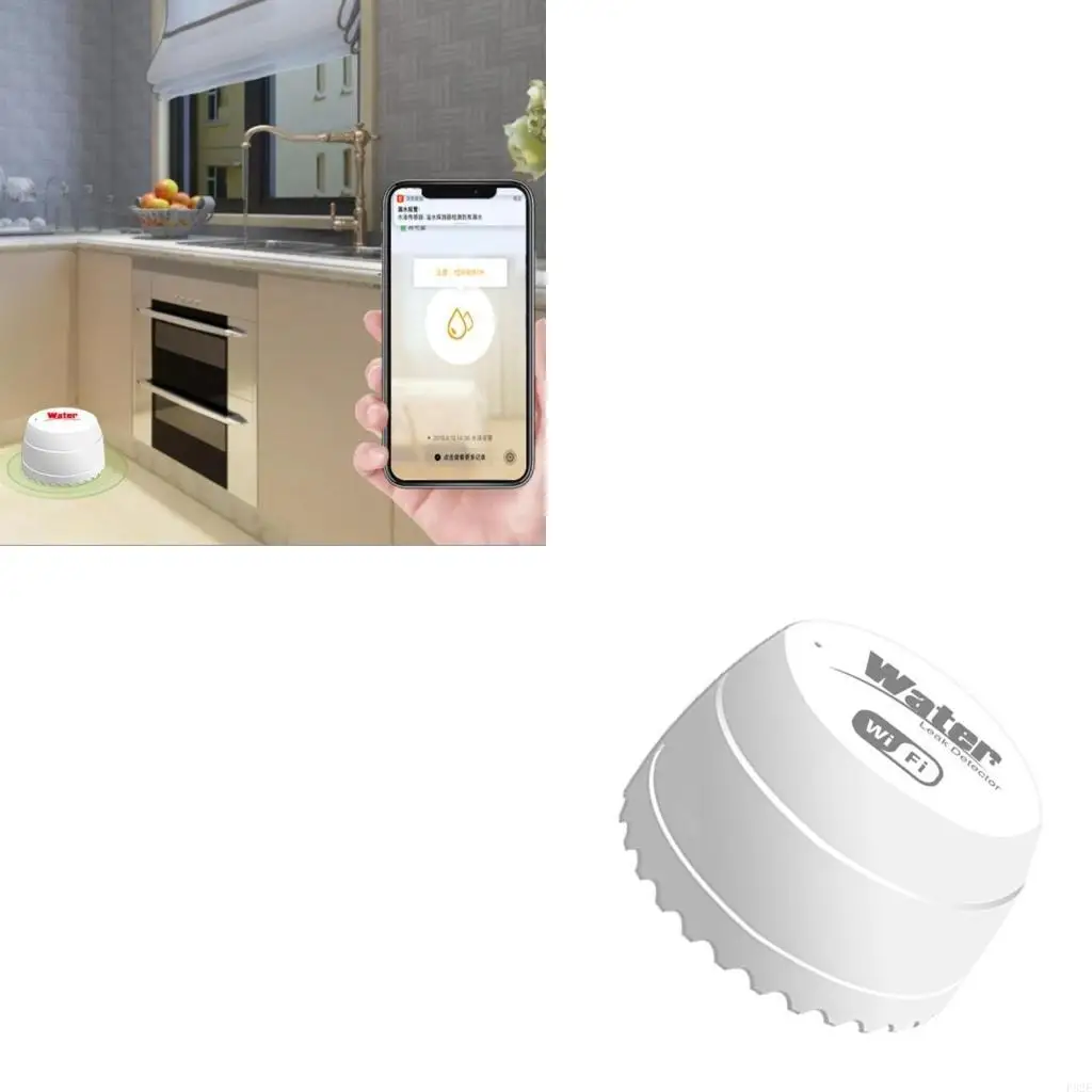 P82E Efficient Remote Monitoring WiFi Water Leak Alarm Sensors Fit for Protecting Against Damage Household Safety
