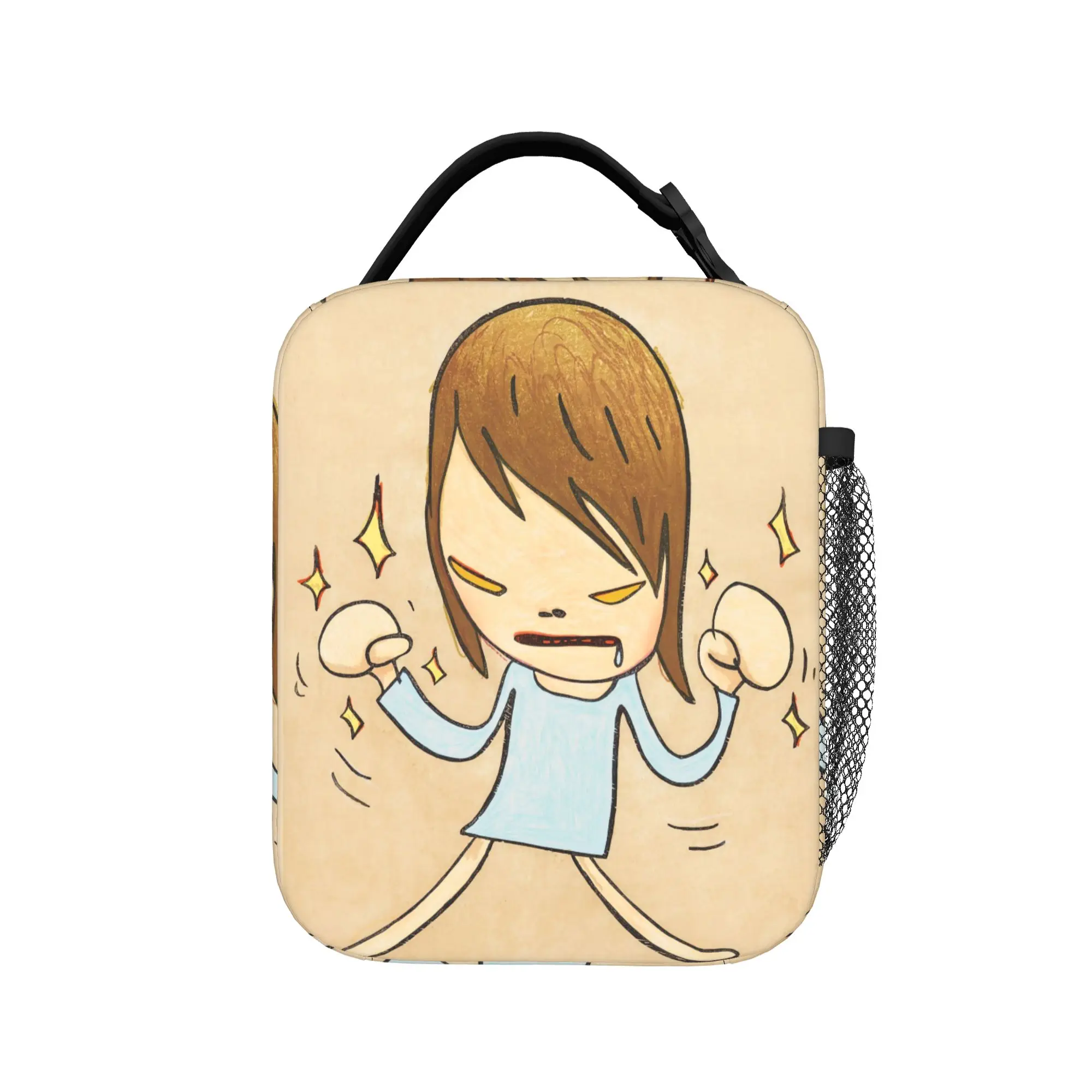 Yoshitomos Nara Insulated Lunch Bag Cooler Bag Reusable,Lunch Container Japan Cartoon Large Tote Lunch Box Food Storage Bags