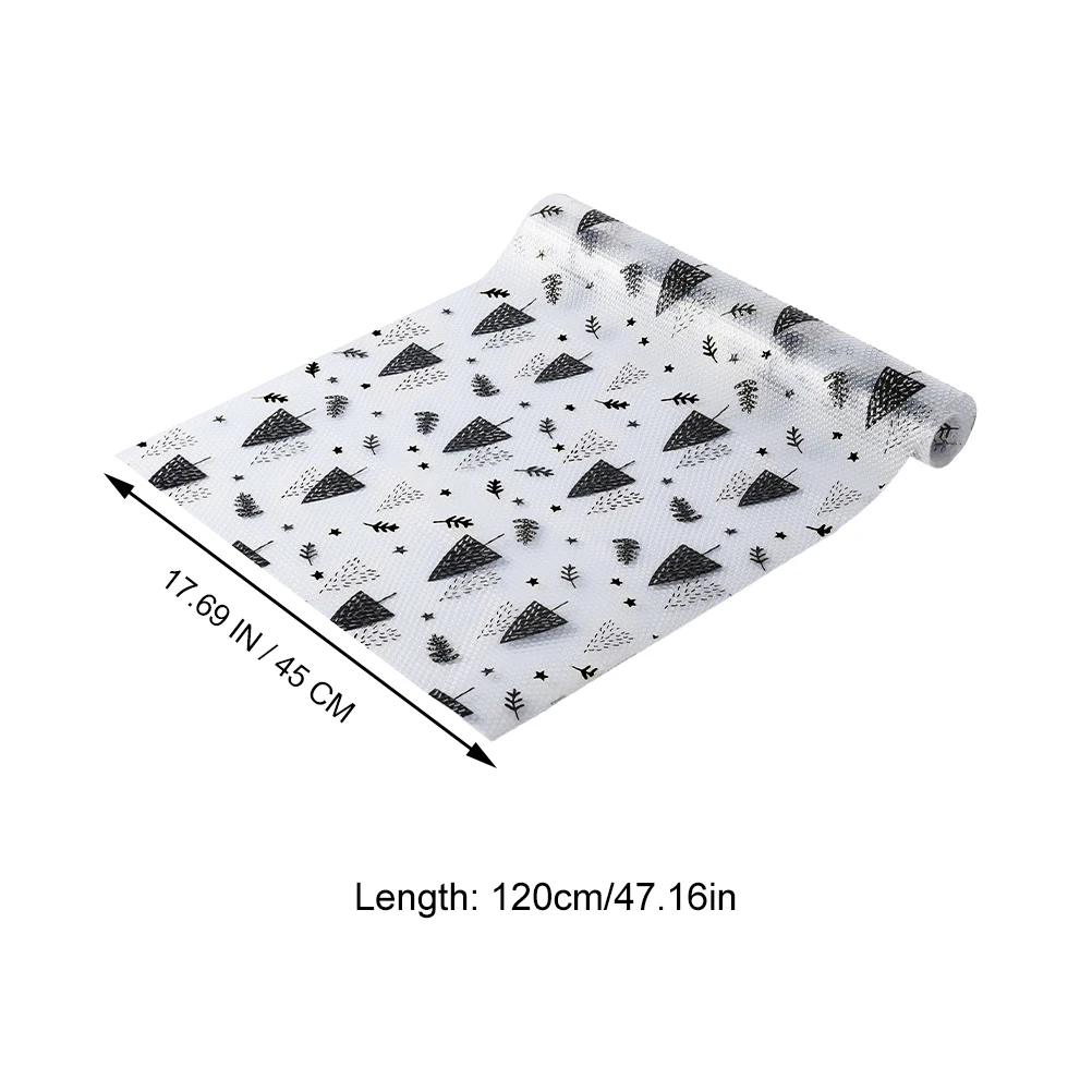 

3 Rolls 45x100cm EVA Waterproof Non slip Mats for Fridge Kitchen Cabinets Drawers Leaf Dot Tree Design Protects Scratches
