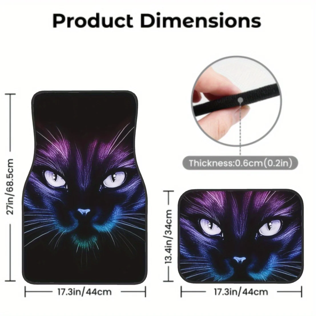 

4pcs Cute Cat Pattern Design Car Mats Easy To Clean Washable Interior Accessories Stylish Car Interior, Holiday Gifts Universal