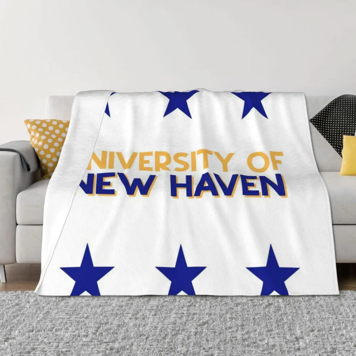 

University of New Haven Throw Blanket Furrys Thermals For Travel warm for winter Soft Plaid Blankets