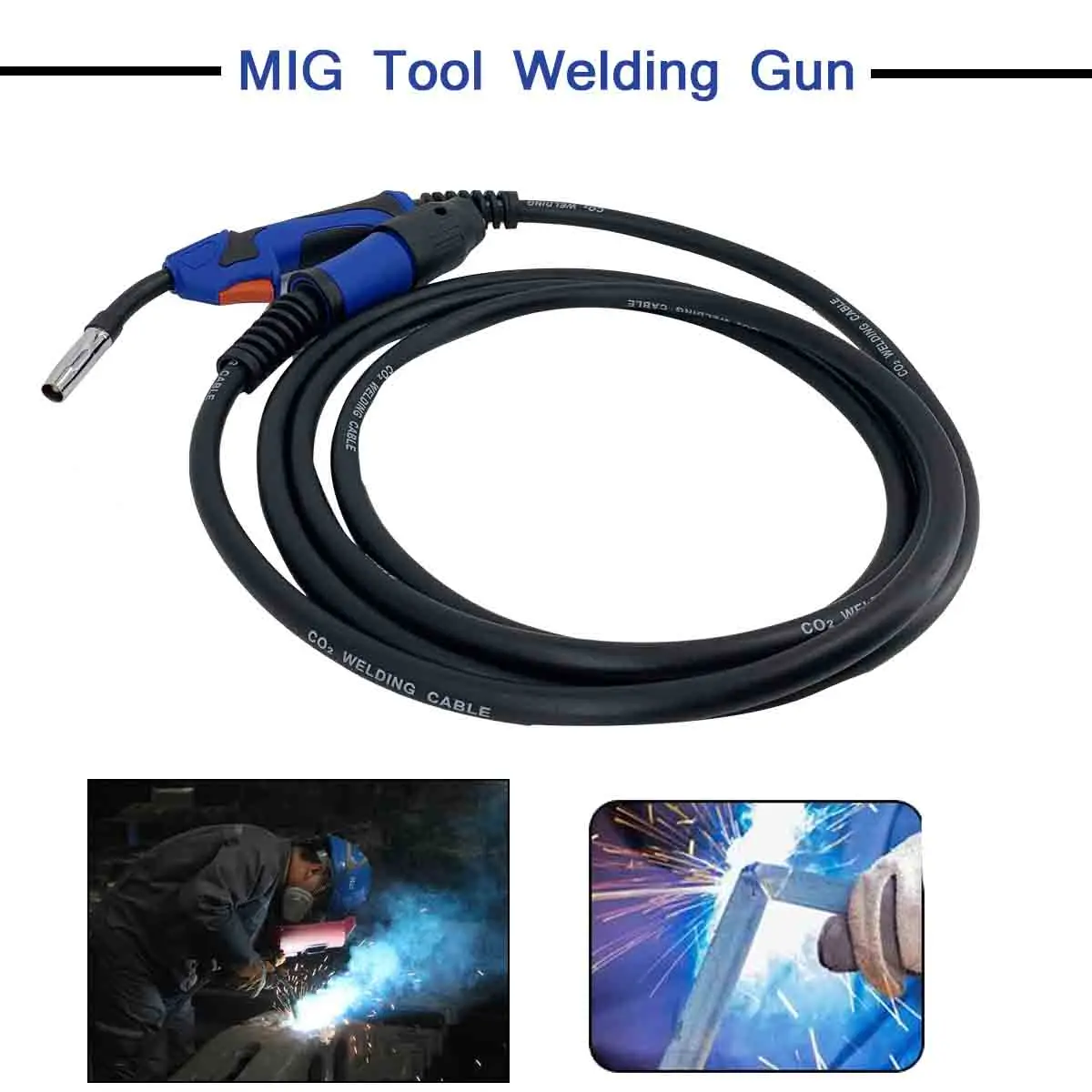 MB15Ak Mig Welding Machine Accessories 5M(16.4 Ft) Lead Length Weld Torch/Gun With Connector For Mig Mag Welding Equipment Tool