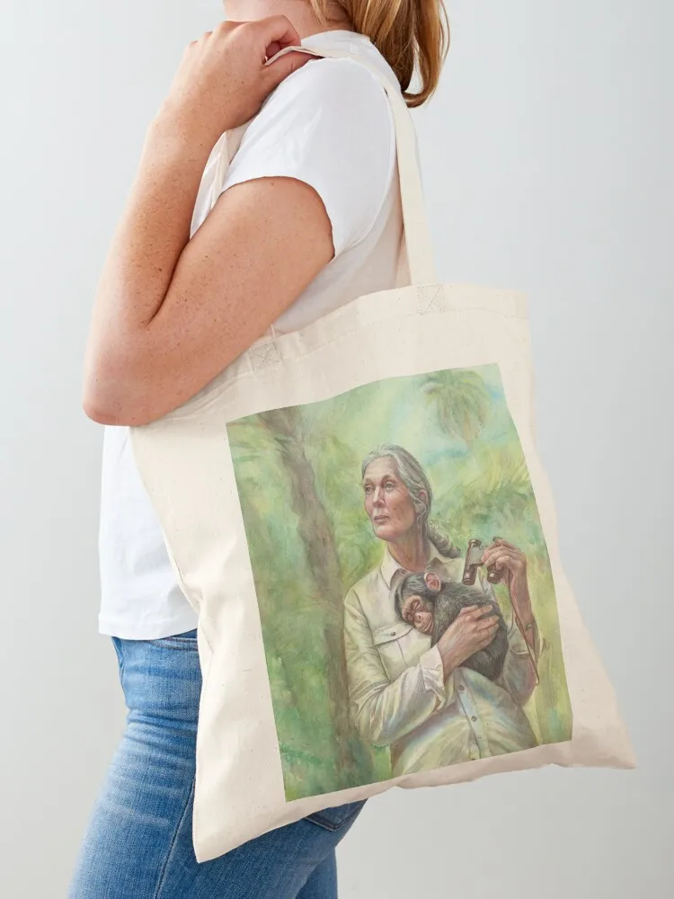 Jane Goodall Tote Bag Cloth bag supermarket folding bag Women bags