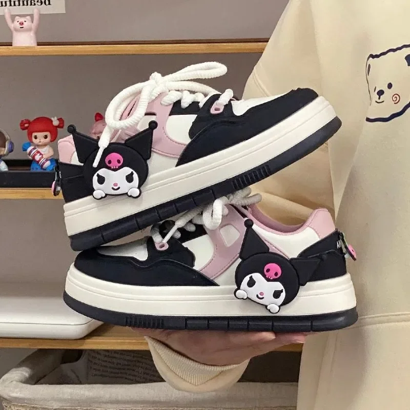 

Sweet Kuromi Anime Kawaii Sanrio Pendant Board Shoes Cute Cartoon Students Matching Casual Sneakers Lovely Gifts for Kids