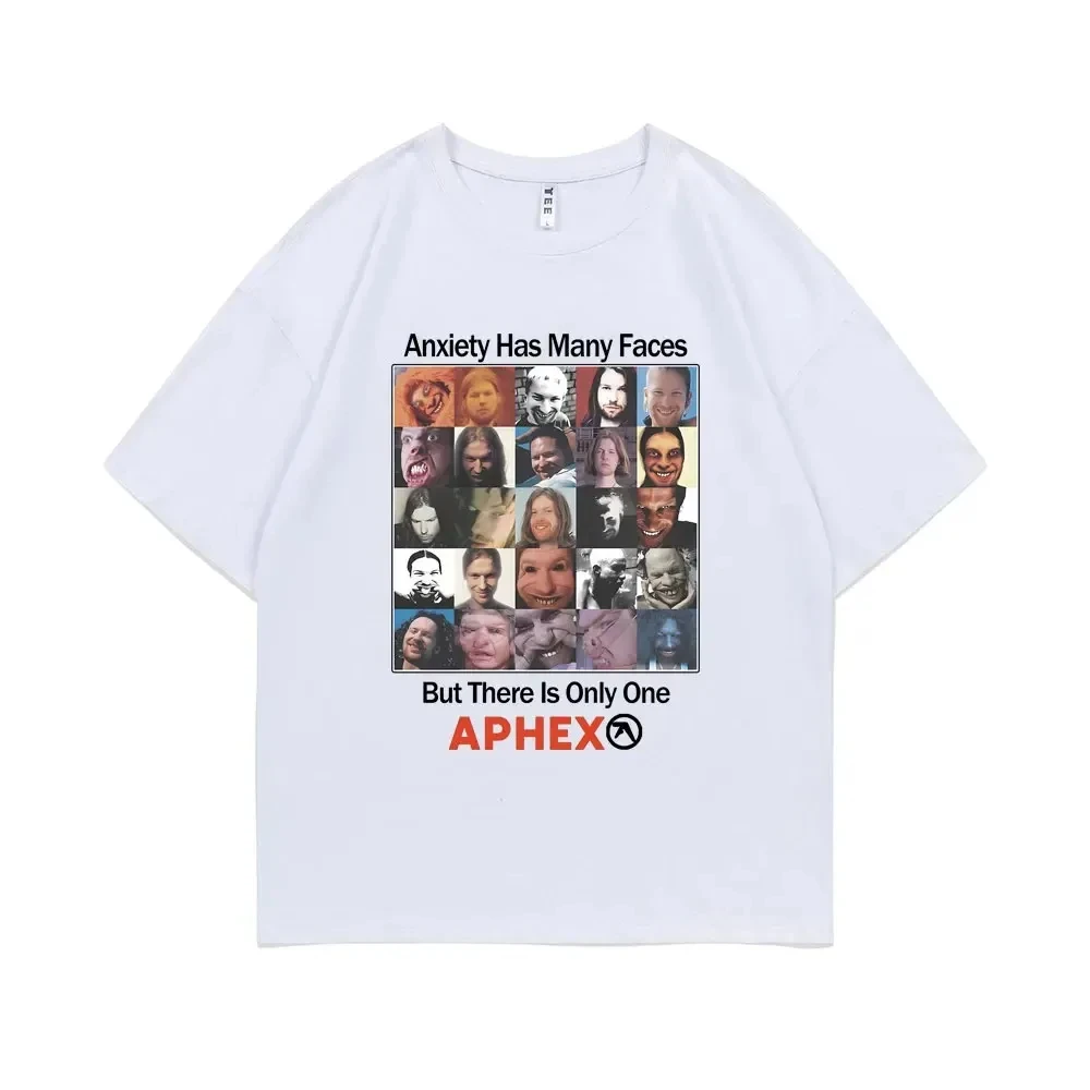 Britain Electronic Music Aphex Twin Anxiety Has Many Faces But There Is Only One APHEX Graphic T-shirt Unisex Fashion T Shirts