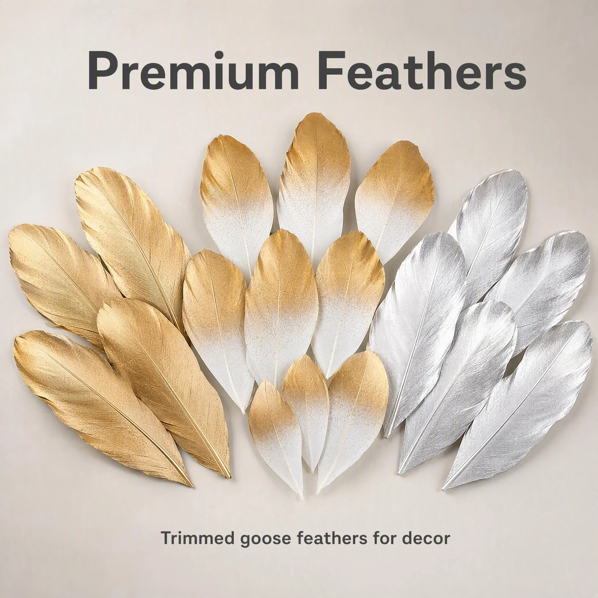 Dyed Goose Feathers 7-9cm Gold Silver Spray Cut Feathers DIY Crafts Jewelry Hair Accessories Costume Wedding Decoration Supplies