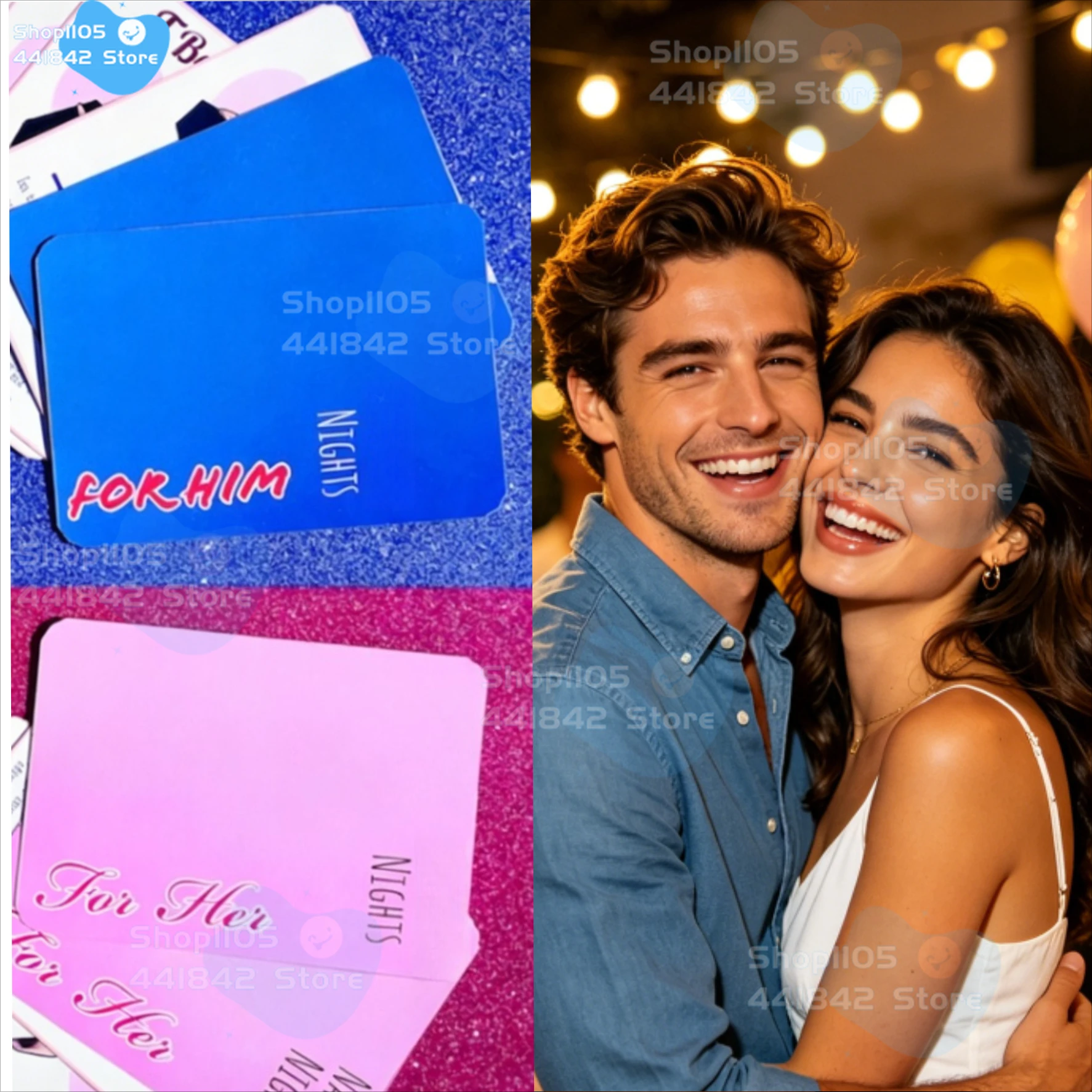 

2026 New Romantic Couple Nights for Her&Him Fun Couple Challenge Cards Romantic Activities Game for Date Night Party Gift