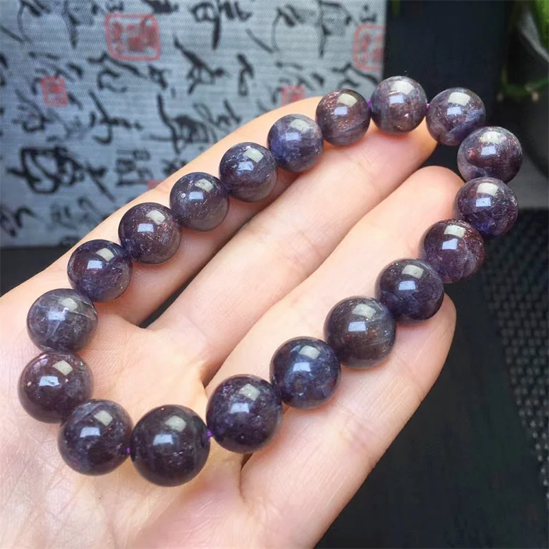 

10MM Natural Cordierite Bracelet Fashion Energy Stone Reiki Healing Fengshui Strand Yoga Gifts 1PCS