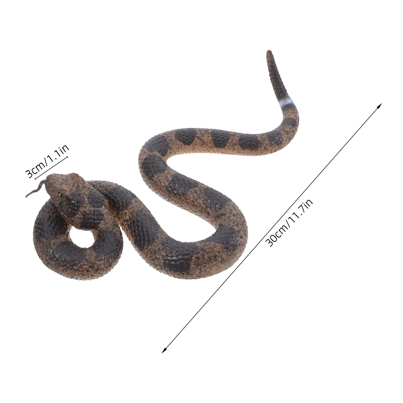 Soft Rubber Lifelike Rattlesnake with Genuine Rattle Sound Effect Crawling Motion Realistic Design for Prank Halloween Garden