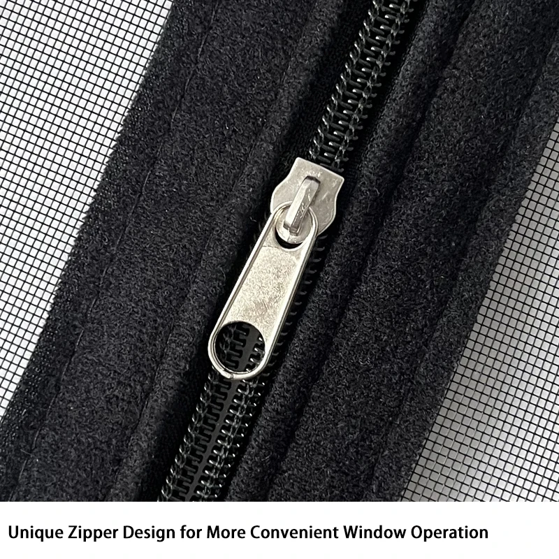 1 Zipper Window Screen, Self-Adhesive Mosquito-Proof Design, Breathable & Insect-Resistant, Fits Different Windows
