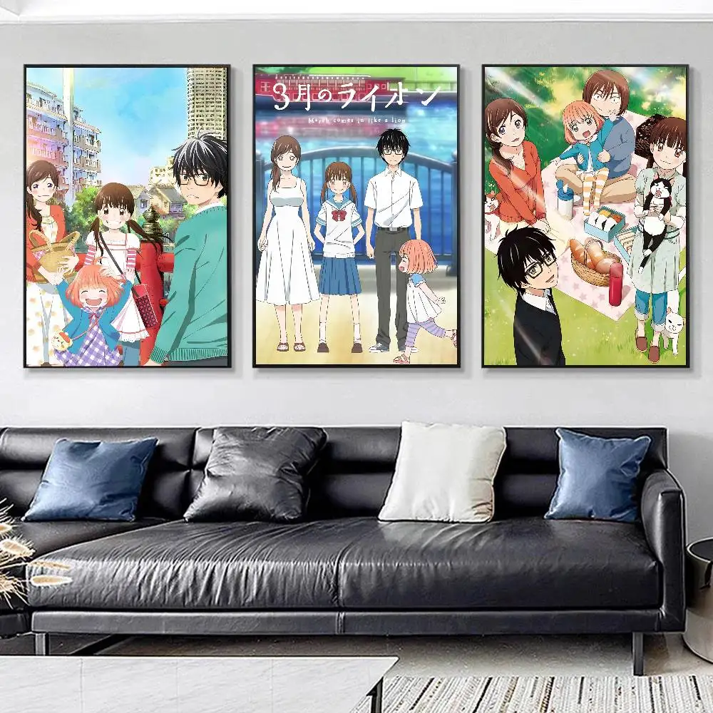 Classic Anime March Comes in Like a L-Lion Manga Posters HD Print Vintage Wall Art Decor for Home Study Room