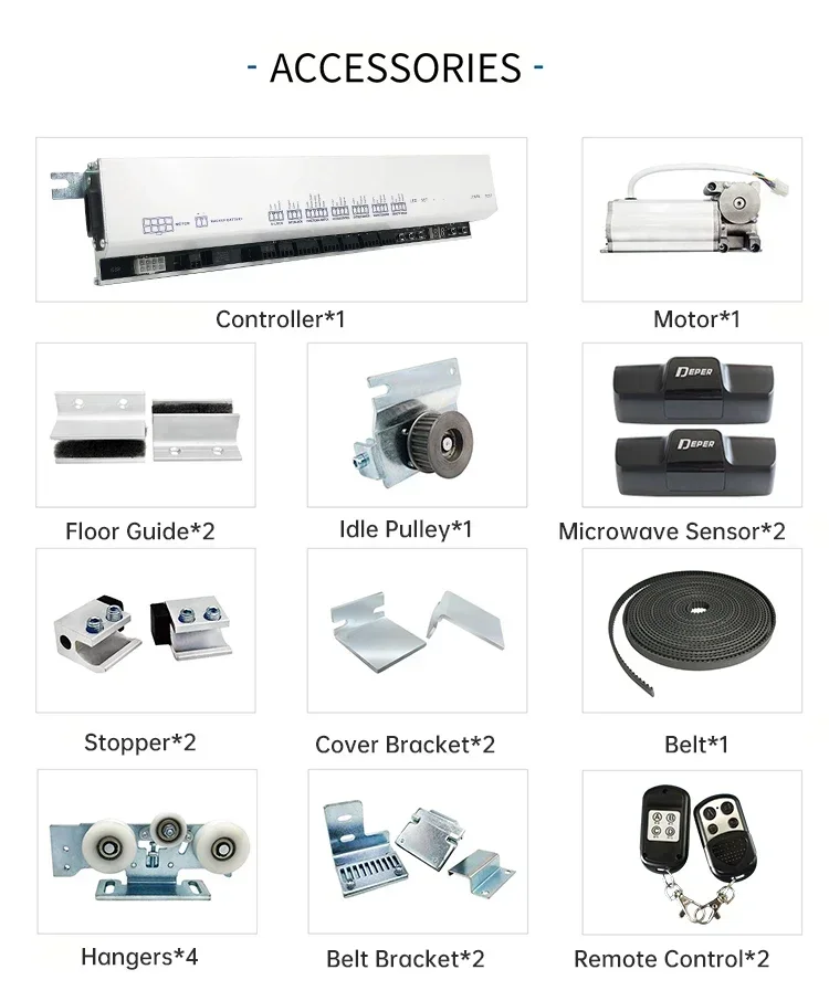 Deper Multifunctional Closer Automatic Sliding Door Motor Kit Glass Door Opener Operator System Hot sales