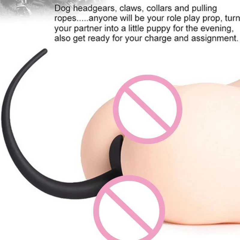 Silicone Butt Plug Tail Dog Tail Puppy Play Gay Anal Accessories G-Spot Prostate Massager Anal Plug Fetish Sex Toy for Women Gay