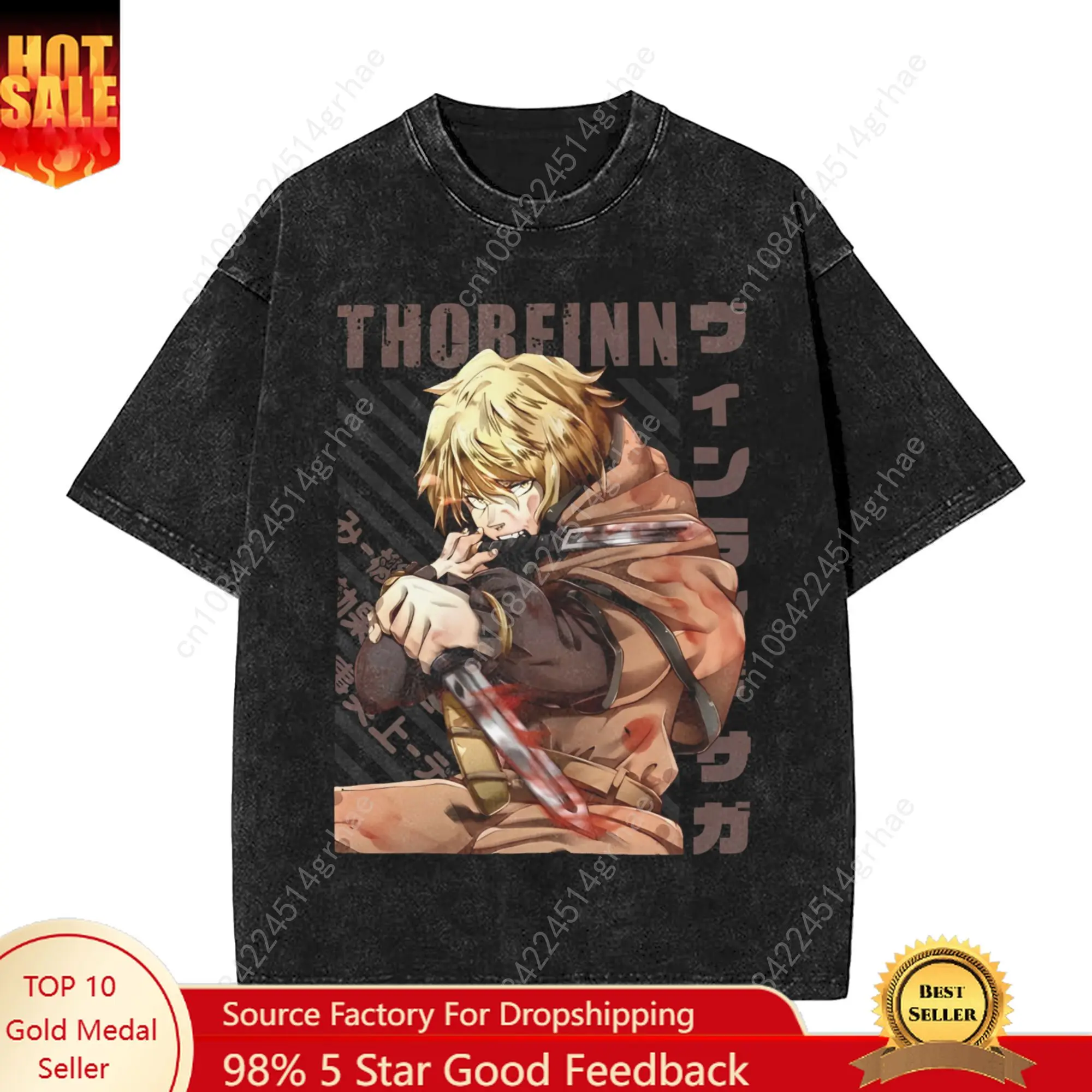 

Vinland Saga T-Shirt Thorfinn Karlsefni Fashion T-Shirts Short Sleeve Y2K Basic Tshirt Summer Cotton O Neck Oversized Clothes