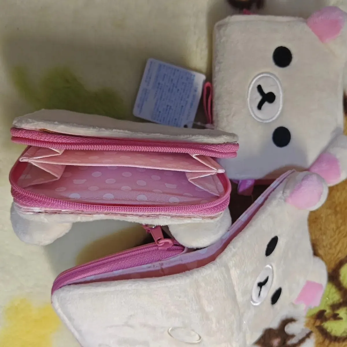 Japanische Kawaii Rilakkuma Münzbörse Kartenetui Kurze Geldbörse Plüsch-Aufbewahrungstasche Geburtstagsgeschenk – Detail 8