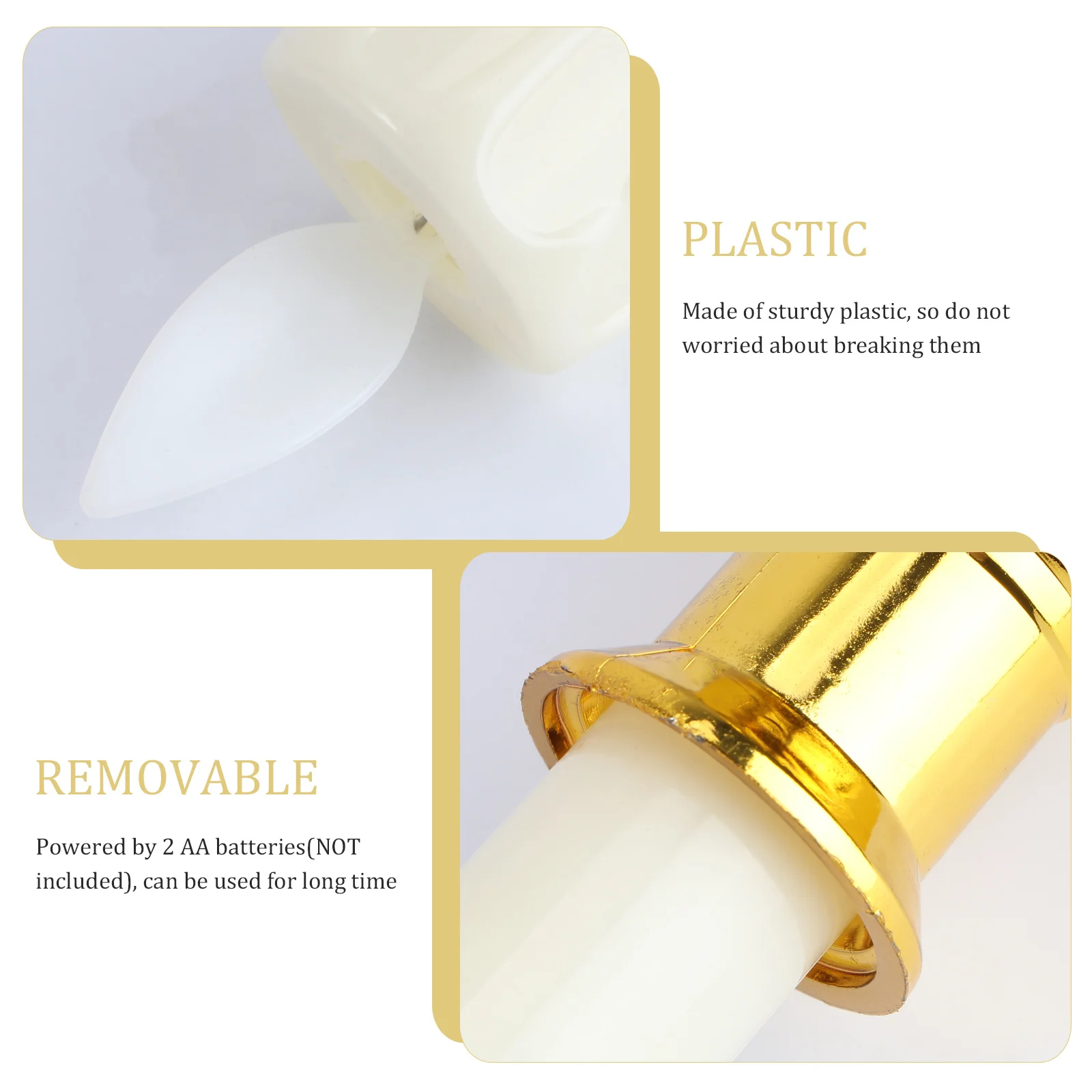 2 pçs led velas eletrônicas longas luzes sem chama simulação balanço lâmpada para decoração de festa luz noturna castiçal branco dourado