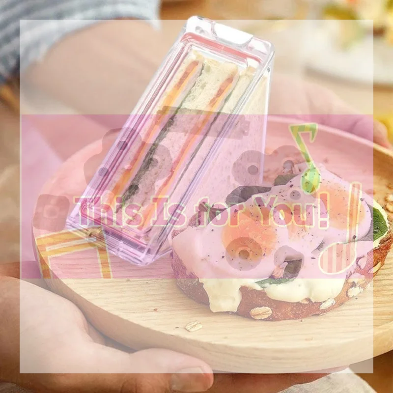 【MA】Clear Triangle Sandwich Holder Leakproof Lid BPA Free Material For Office Lunch Picnic School