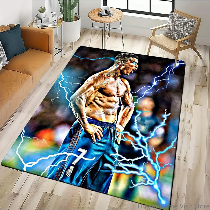 15 Size Goat Football Star R-Ronaldo Cartoon Carpet Rug for Bedroom Living Room Sofa Home Doormat Decor,Large Non-slip Floor Mat - view 6