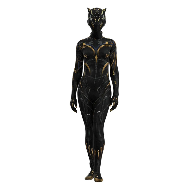 Adult Marvel Black Panther Women's Shuri Black Panther Classic Costume Men Superhero Jumpsuit for Halloween Cosplay Bodysuit