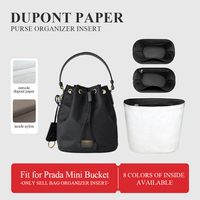 Dupont Paper Purse Organizer Insert Fit for Prada Mini Bucket, Lightweight Inside Makeup Storage Bag In Bag Inner Liner Insert