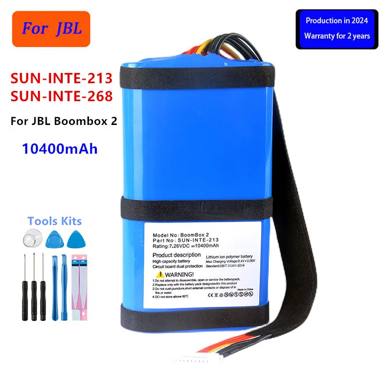 

Original SUN-INTE-213 SUN-INTE-268 10400mAh Battery For JBL Boombox 2 Boombox2 Speaker Replacement Battery +Tools