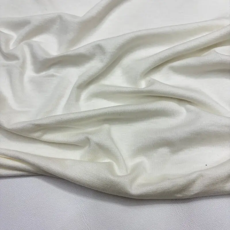 Spring and Summer Wool Blended Knitted Cloth Elastic Breathable Skin-Friendly Bottoming Shirt T-shirt Inner Clothing Fabric Thin