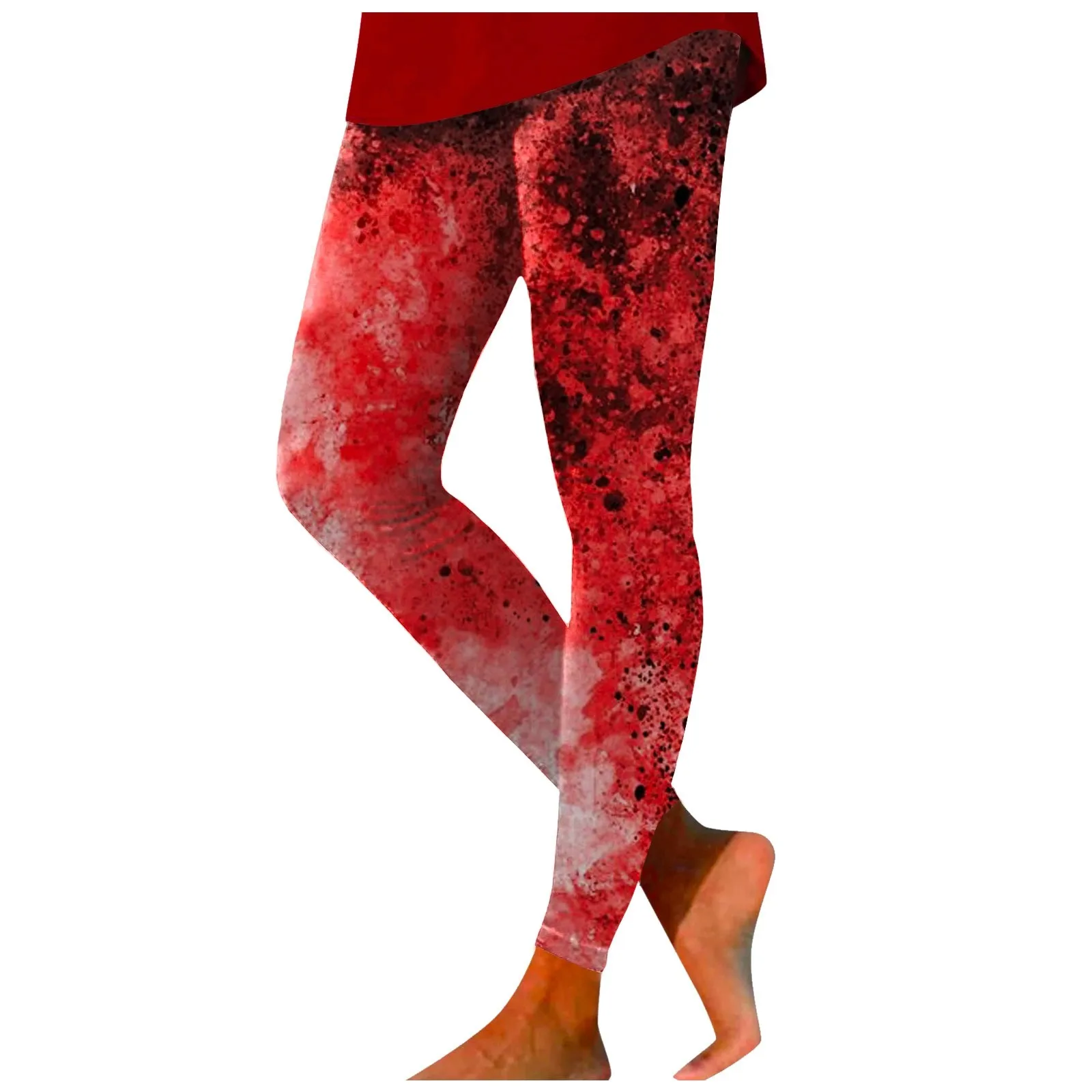 

Women's A Halloween Casual Red Blood Printed Yoga Pants Legging Casual Clothes for Women Halloween Cosplay Horror Costume Leggin