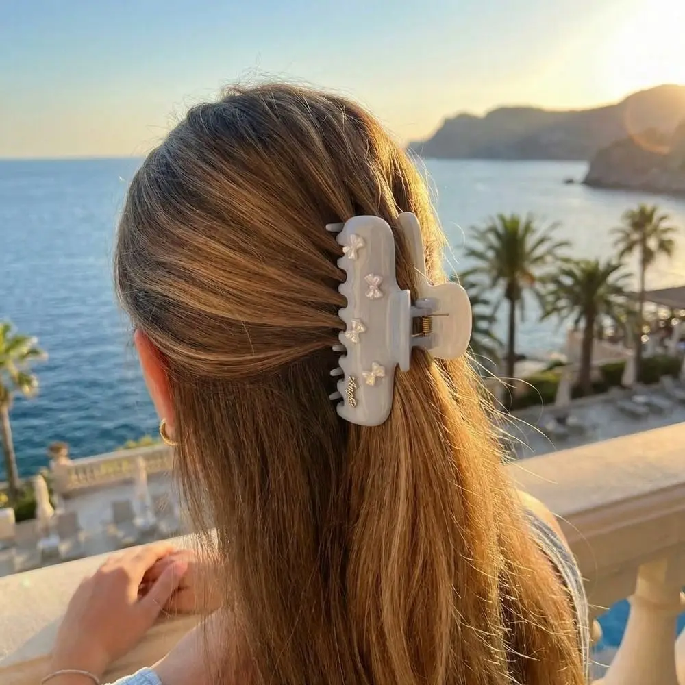 

Creative PC Bow Hair Claw Hairpin Barrette Bowknot Hair Clip Plastic Headwear Large Shark Clip Streetwear
