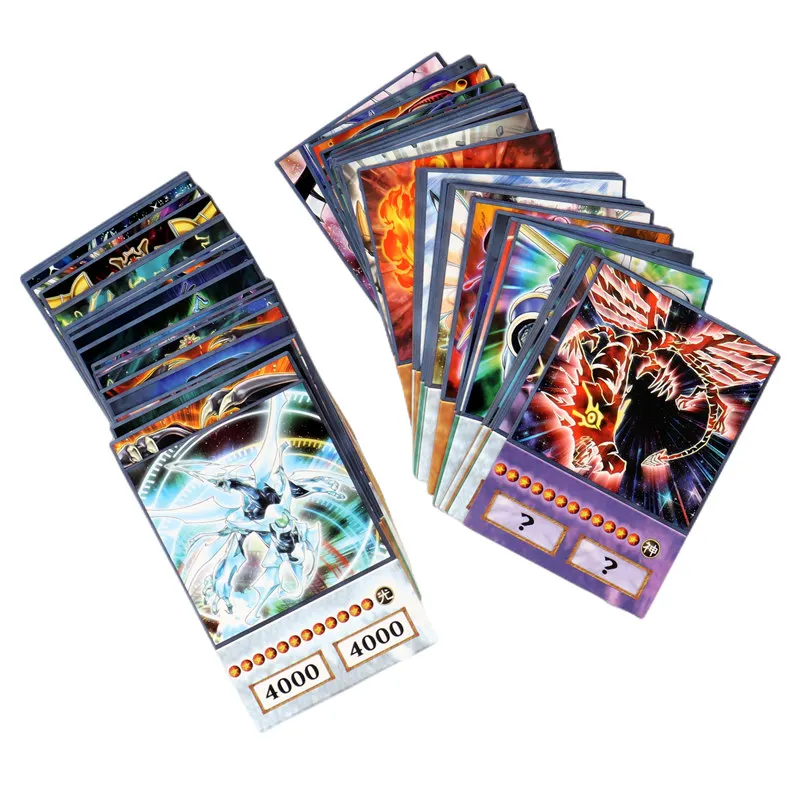 100Pcs Anime Style Yu-Gi-Oh Cards Blue Eyes Dark Magician Exodia Obelisk Slifer Ra Yugioh DS5 Classic Proxy DIY Card Kids Gift