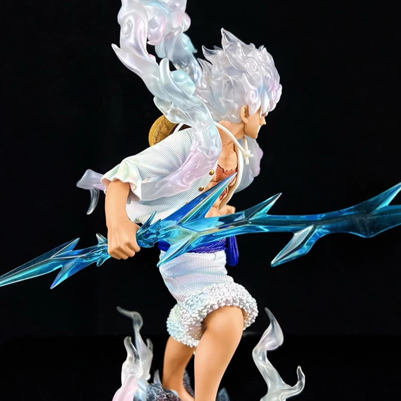 Figura de One Piece de Anime Lightning Luffy Gear 5, colección de adornos de muñecos Sun God Nikka, modelo de figuras de acción de PVC de 27cm, juguete para niño