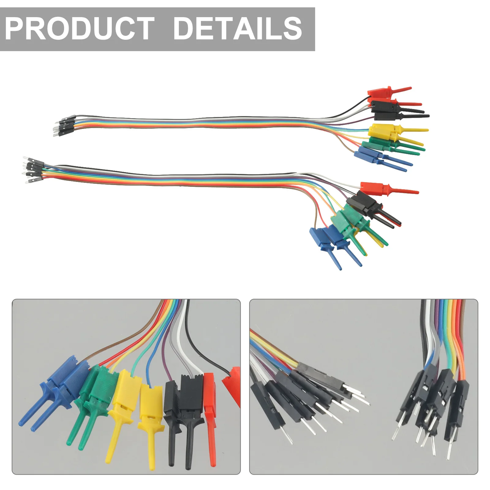 Logic Analyzer Cable Test 10PIN 2set Clamp Probe Cable Gripper Probe Test Hook Clip Line Kit Logic Analyzer Cable