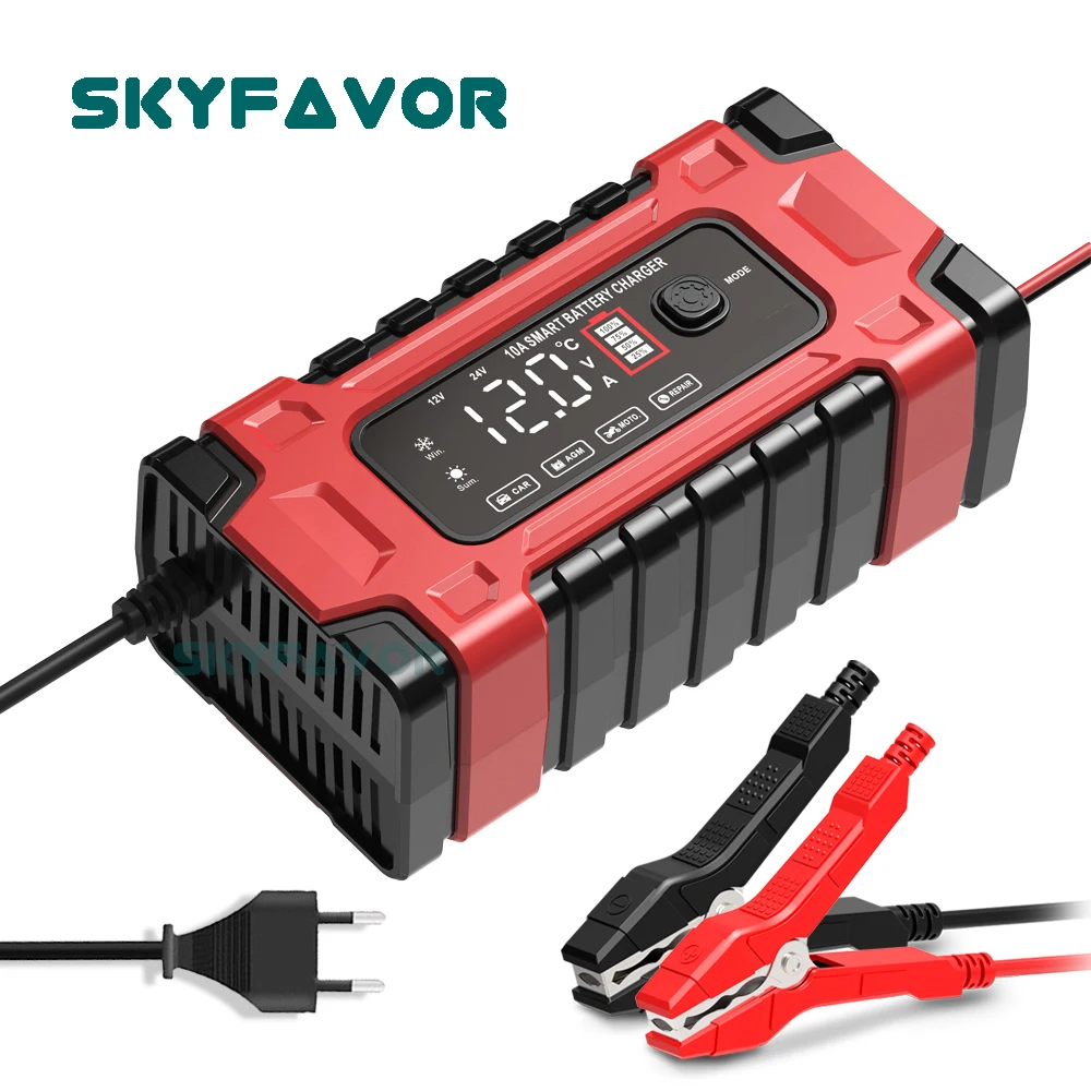 

Dropshipping products automatic battery charger 24v 12V 10A Universal fast deep cycle gel agm Pulse Repair battery charger
