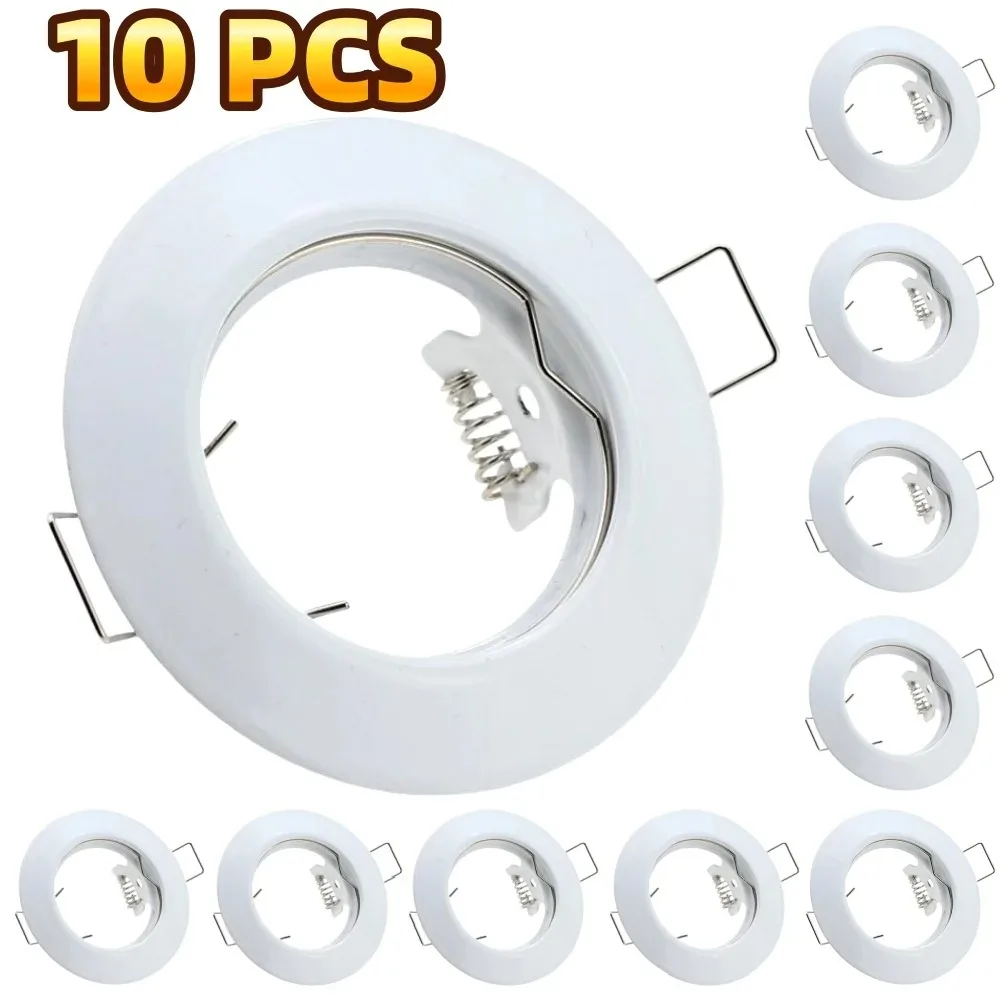 1/10PCS Recessed Spotlight Ceiling Living Room Bedroom Round Metal Downlight Kit Spot Lamp Fitting Frame Bulb GU10/MR16 Sockets
