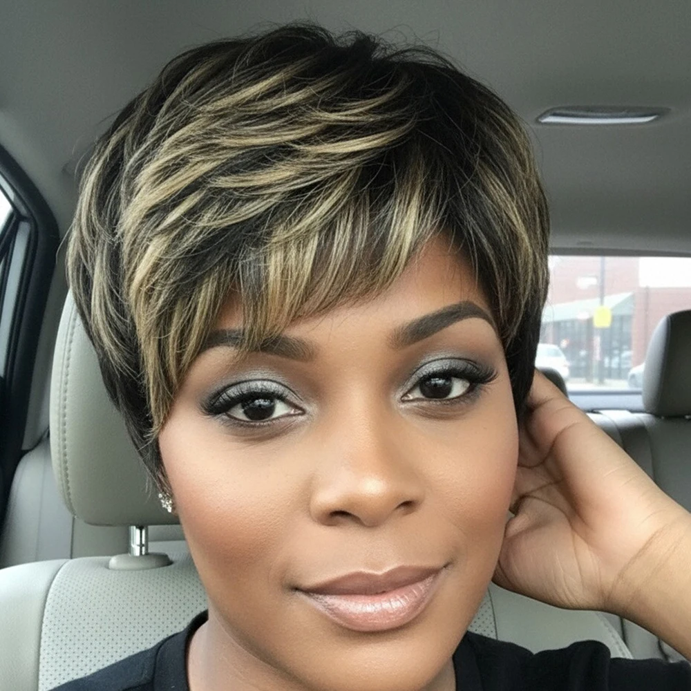 Human Hair Short Wi…