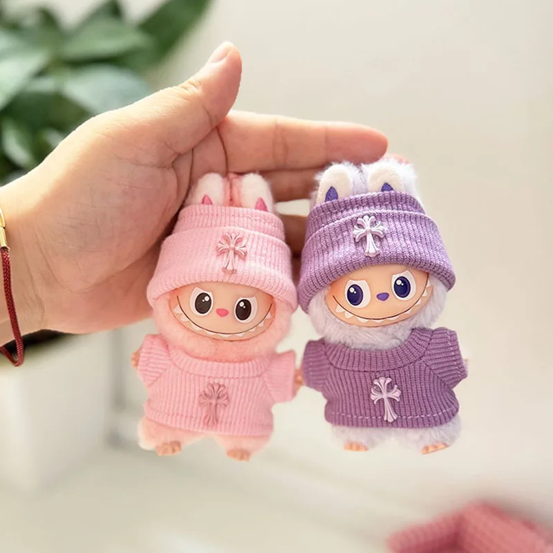 

New Generation 4.0 Mini For Labubu 10cm Doll Clothes Elastic Cross Set 4.0 Labubu Replacement Cute Doll Clothes No Dolls