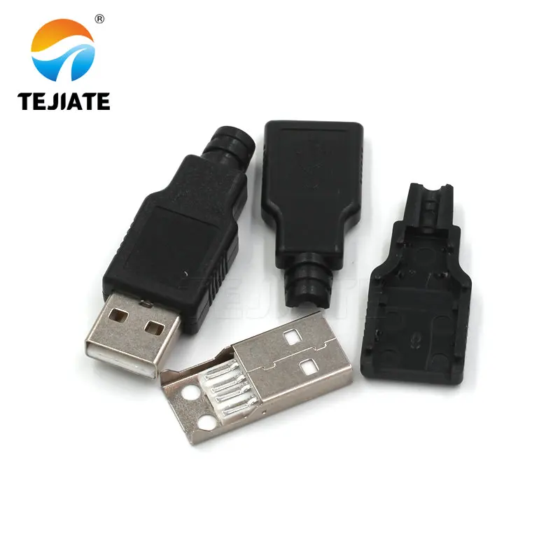 10PCS USB male USB interface A-type plug connector combination/with shell/solder wire/solder board/straight insertion/SMT