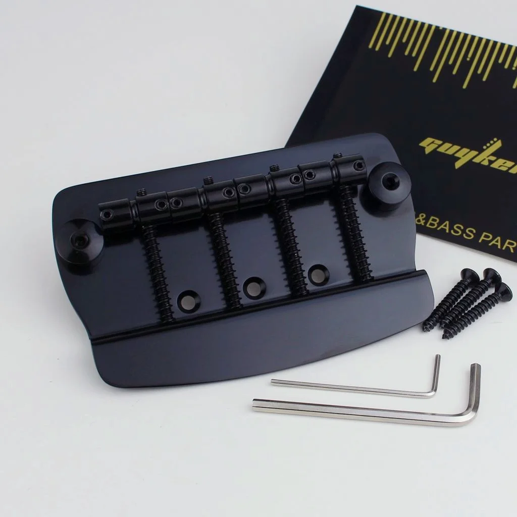 New 4 String Hard Tail Fixed Bass Electric Guitar Bridge MMB4 Black